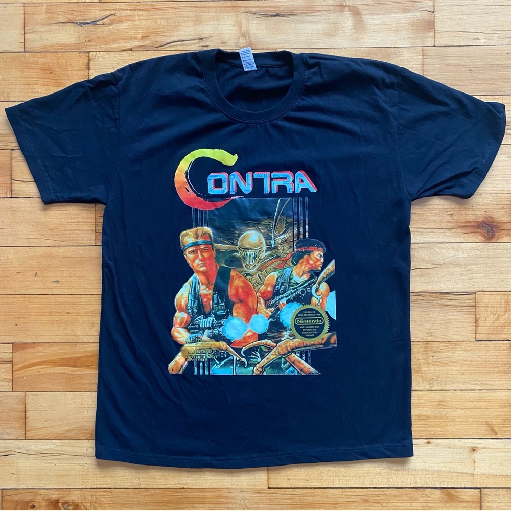 🖤 Contra Black Graphic T-Shirt - Size Extra Large